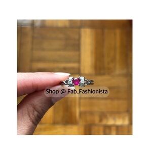 Sterling silver garnet ring